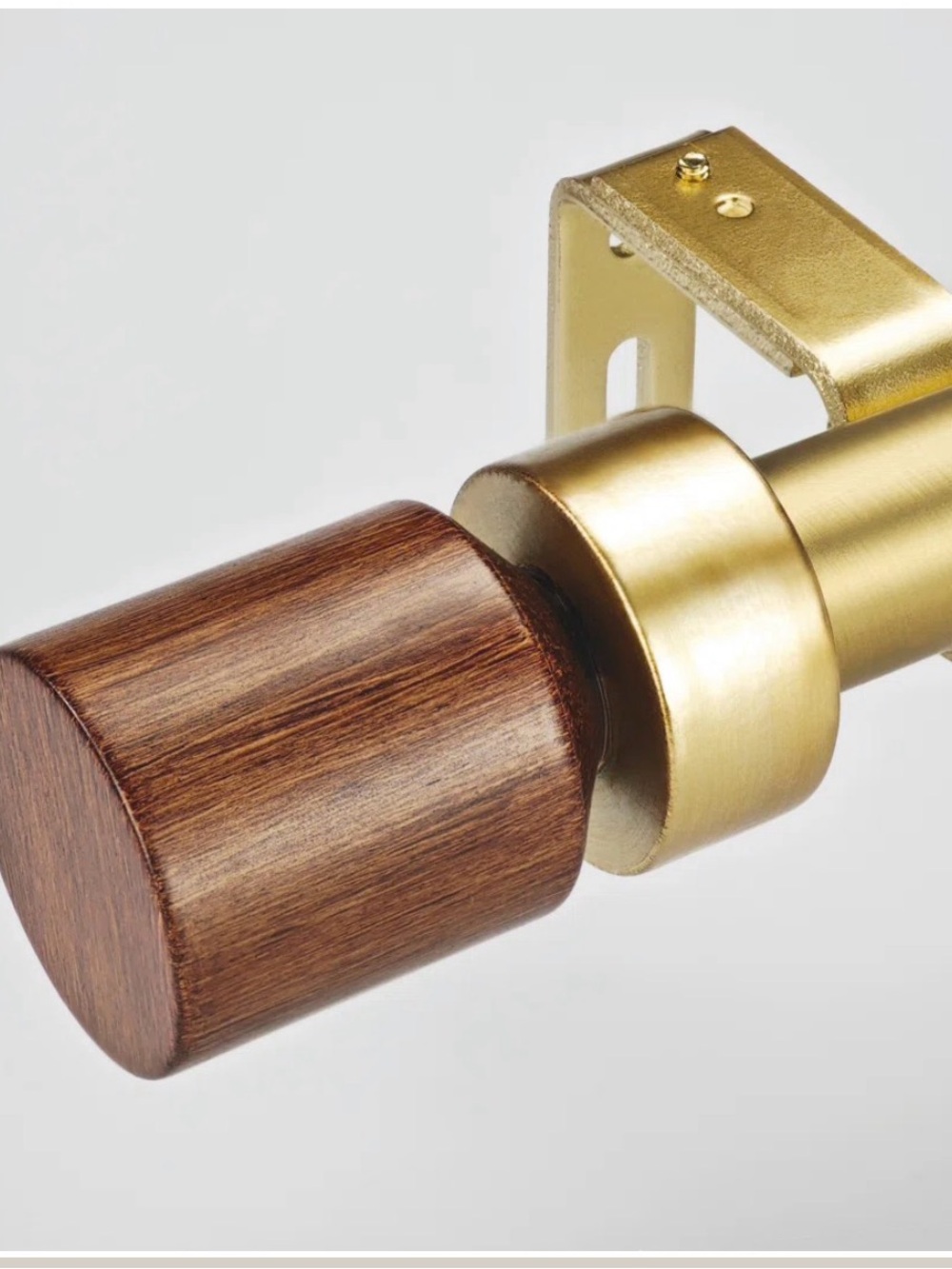 Mercer41 36-72” Wood Cylinder Curtain Rod in Brown and Gold